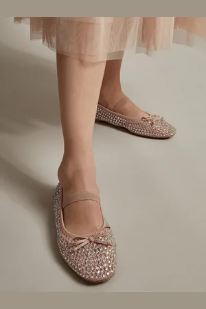 Monsoon Gabi Diamante Mesh Ballet FlatsEU 39 (UK 6)