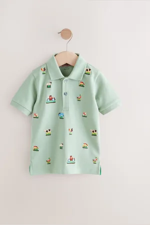 Next Cath Kidston All-Over-Embroidered Short Sleeve Polo Shirt (3mths-7yrs)8692cm
