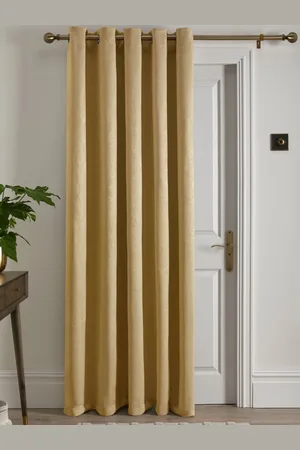 FUSION Strata Dim Out Woven Eyelet Single Door Curtains