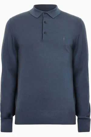 AllSaints AllSaints Mode Merino Long Sleeve Polo ShirtS