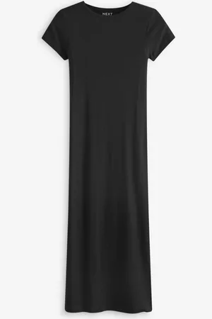 Next Ribbed T-Shirt Style Column Maxi Dress With Slit DetailXS