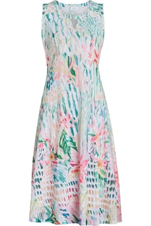 Gina Bacconi Brooklyn Watercolour Floral Print White Dresssmall
