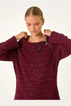 Roman Abstract Side Split Zip Toplarge