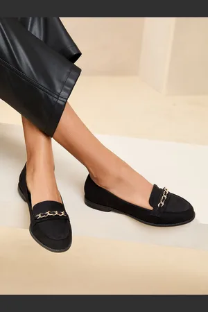 Lipsy London Flat Slip On Chain Trim Faux Suede LoafersEU 36 (UK 3) B