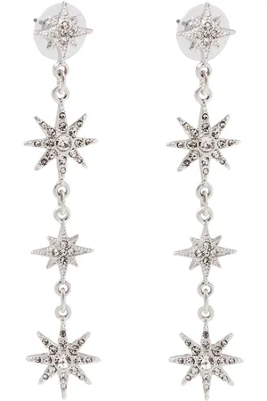 Bibi Bijoux Silver Tone Starstruck Long Drop EarringsEén