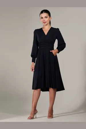Jolie Moi Petite Long Sleeve Soft Silky Jersey Midi Dress40petite