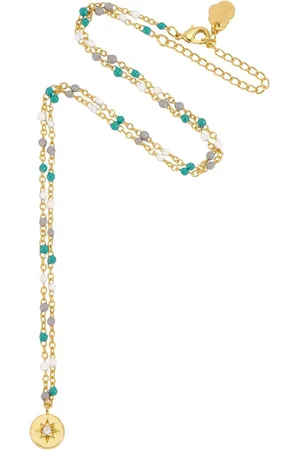 ESTELLA BARTLETT CZ regenboogkleurige kralenketting met hangerEén