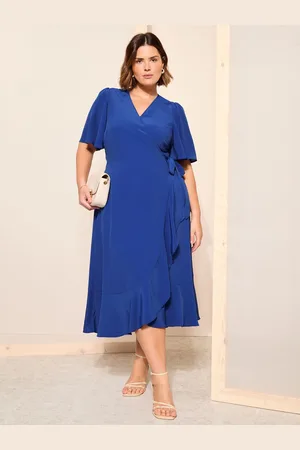 Friends Like These Curves Like These midi-jurk van chiffonmix met fladdermouwen56