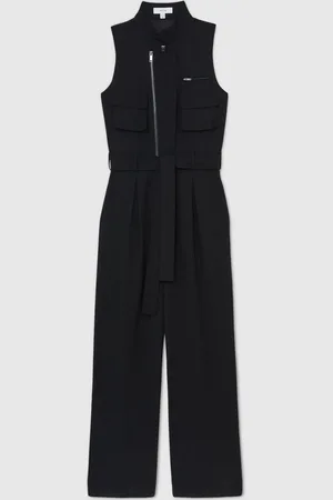 Reiss Carina Utility Zip Through Jumpsuit With Linen36