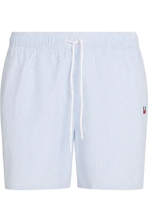 Tommy Hilfiger Medium Length Stripe Drawstring Swim Trunkslarge