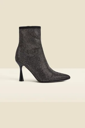Sosandar Sparkle Flared Heel Sock BootsEU 36 (UK 3)