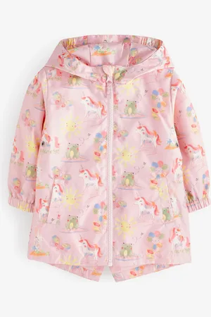 Next Regenbestendig jack met capuchon en print (3 mnd-7 jr)3