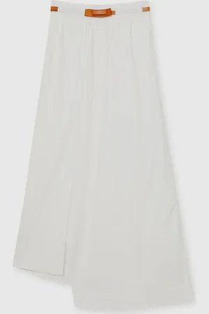 Reiss Niara Poplin Belted Split Midi Skirt32