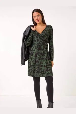 Roman Tie Dye Wrap Detail Stretch Dress42