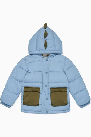 Mori Blue Recycled 3 In 1 Cosy Dinosaur Coat to Gilet2