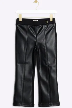 River Island Girls Faux Leather Front Kickflare Trousers2