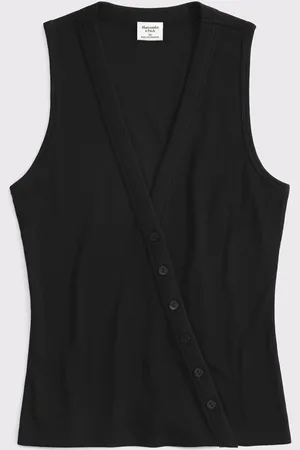 Abercrombie & Fitch Asymetric Button Through Longline Knitted Topxlarge