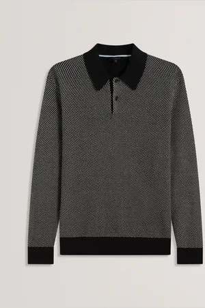 Ted Baker Ardo Small Stitch Knitted 100% Cotton Polo ShirtLarge