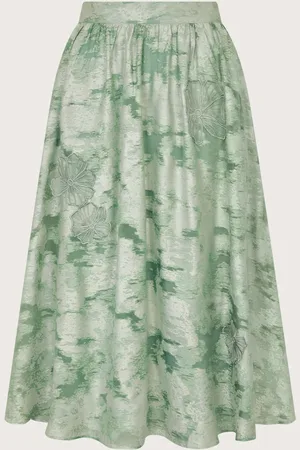 Monsoon Josie Floral Print Jacquard Midi Skirt50