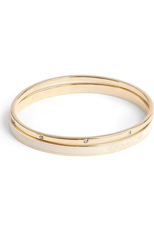 Coach Gold Tone Signature Duo Boxed Bangle SetEén