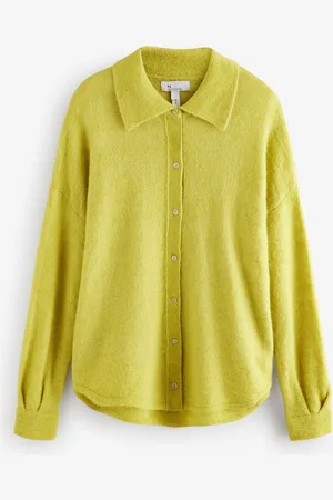 Next Premium Soft Touch Collared Button Down Knitted Shirt with AlpacaM Reg