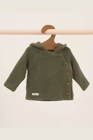 HOMEGROWN 100% Cotton Organic Double Knit Wrap Hooded CardiganTot 3 maanden (50