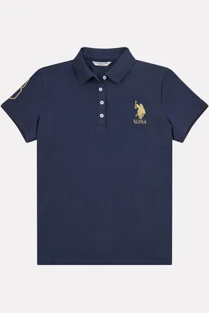 U.S. Polo Assn. U. S. Polo Assn. Womens Blue 100% Cotton Player 3 Polo Shirtsmall