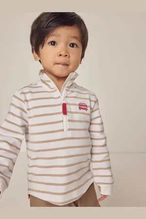 The White Company 100% Organic Cotton London Bus Rugby White Top110116cm
