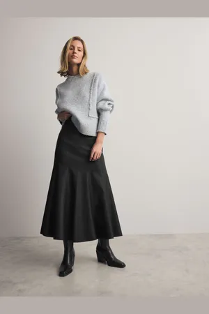 Next Faux Leather Fluted Midi Skirt38 R
