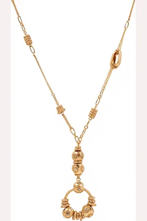 Bibi Bijoux Gold Tone Vintage Charm Long Pendant NecklaceEén