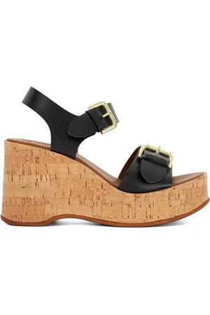 Dune Kamia Strap Buckle Wedge Heel Sandalseu41