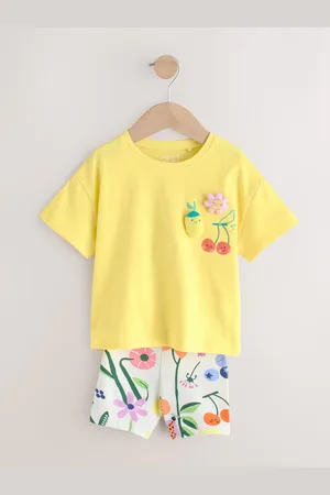 Next Set van T-shirt met korte mouwen en fietsshort (3mnd-7jr)110116cm