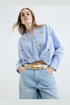 River Island Lemon Stripe Printed 100% Cotton Shirt38