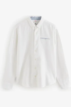 Next Textured Long Sleeve 100% Cotton ShirtXL