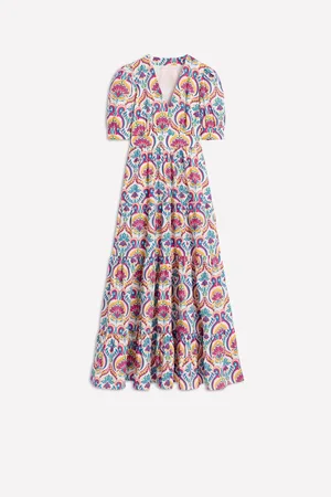 Boden Bella maxi-jurk met pofmouwen van 100% katoenEU 42 Regular (UK 14 R)