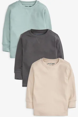 Next Long Sleeve Textured 100% Cotton T-Shirts 3 Pack (3mths-7yrs)4