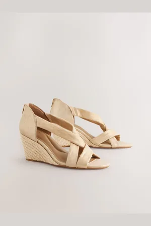 Next Forever Comfort Premium Leather With Motionflex Soft Twist Espadrille WedgesEU 38 (UK 5)