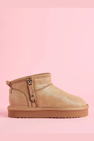 Lipsy London Flatform Mule Side Zip Faux Fur Suede Lined Ultra Soft BootieEU 32 (UK 13)