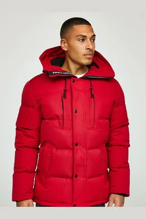 Zavetti Canada Mens Oshawa 2.0 Puffer Parka Jacket with Detachable Faux FurS