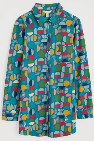 Seasalt Cornwall Dove Plant Jersey Button Through ShirtEU 36 (UK 8)