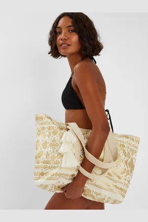 Accessorize Metallic Print Canvas Beach Bageen