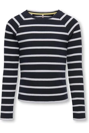 ONLY Blue Long Sleeve Jersey Stripe Ribbed Top110116cm