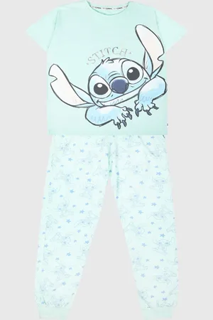 Brand Threads Ladies 100% Cotton Disney Stitch Pyjama SetS