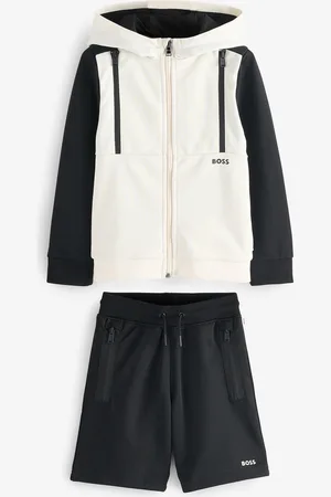 HUGO BOSS Logo Zip Up Hoodie And Shorts Set104110cm