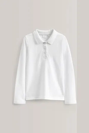 Next Verpakking van 5 100% katoenen schoolpoloshirts met lange mouwen (3-16 jr)12 Jaar (152cm)