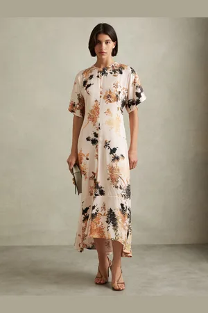 Reiss Chrissy Floral Print Midi Dress36