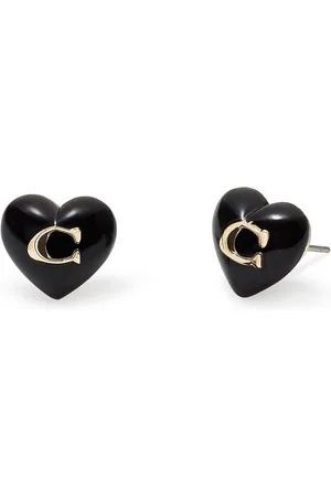 Coach Gold Tone Earring Resin Heart Stud EarringsEén
