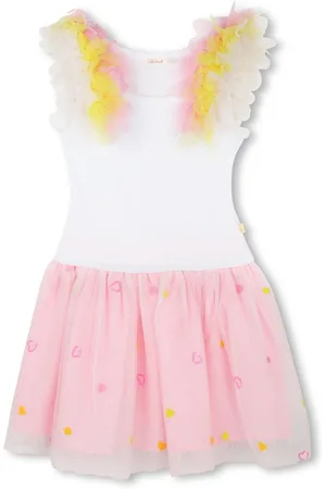 Billieblush Pink Mesh Tulle Party Dress With Ruffle Sleeve Detail116122cm