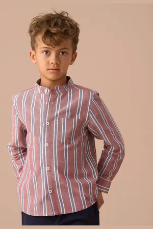 Angel & Rocket Benny Mandarin 100% Cotton Stripe Shirt5 Jaar (110cm)