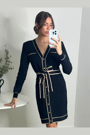 Style Cheat Calla Contrast Tipping Short Knit Dress40